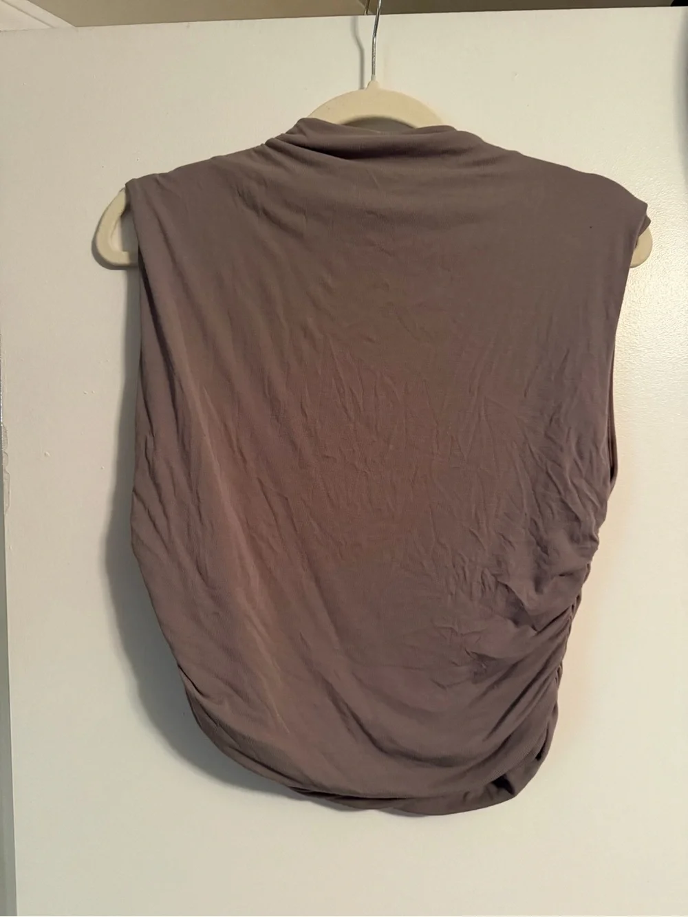OGL Taupe Ruched Side Tank Top